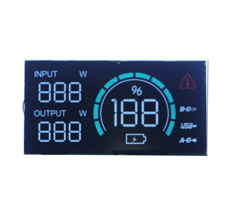 black VA custom segment lcd display screen