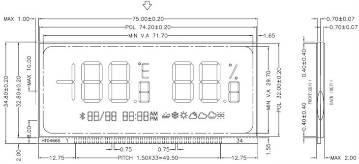 wholesale TN LCD Screen for weather station